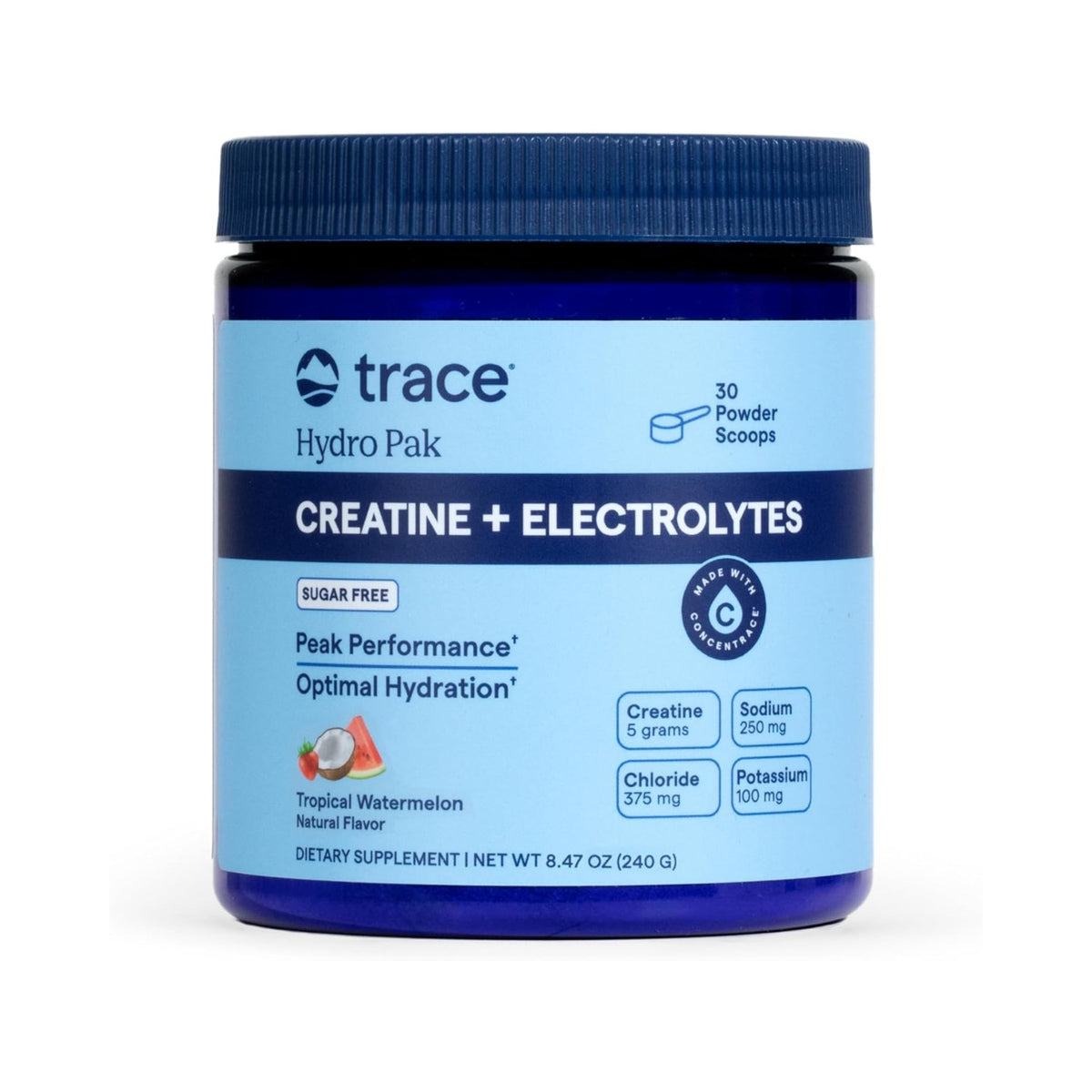 Trace Minerals Creatina+electrolitos 240 G Rendimiento Sandia Tropical – Hidratación