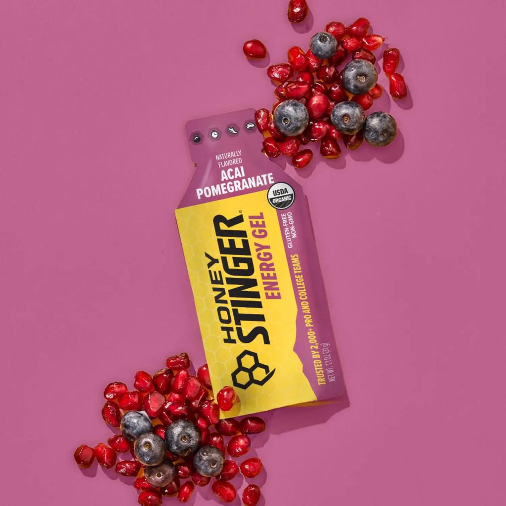 Honey Stinger Energy Gel, Miel Y Electrolitos 24pz/31gr Sfn Granada/acai pomegranate