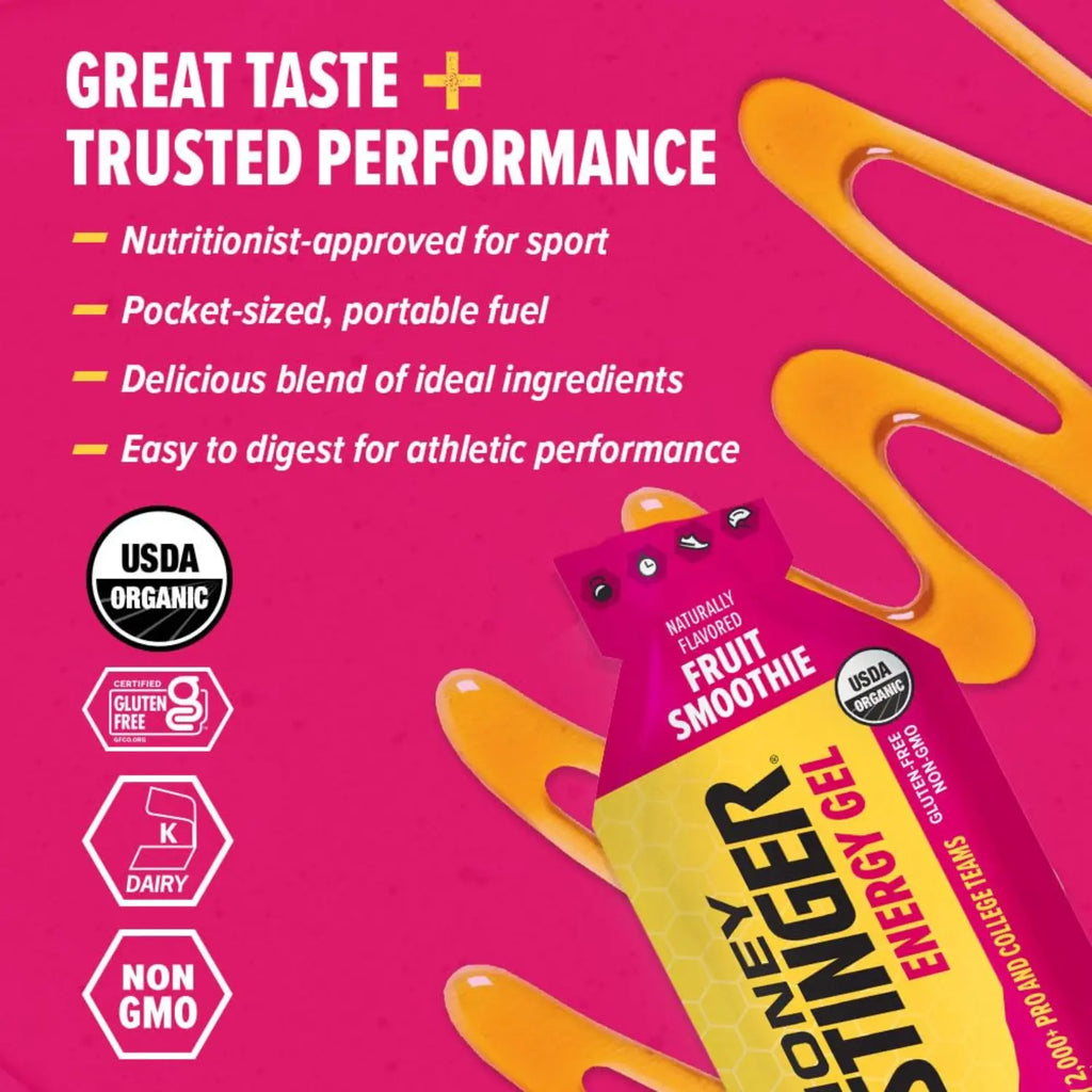 Honey Stinger Energy Gel, Miel Y Electrolitos 24pz/31gr Sfn fruit smoothie