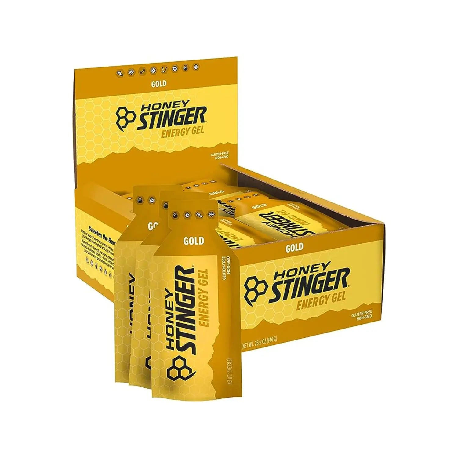 Honey Stinger Energy Gel, Miel Y Electrolitos 24pz/31gr Sfn gold classic