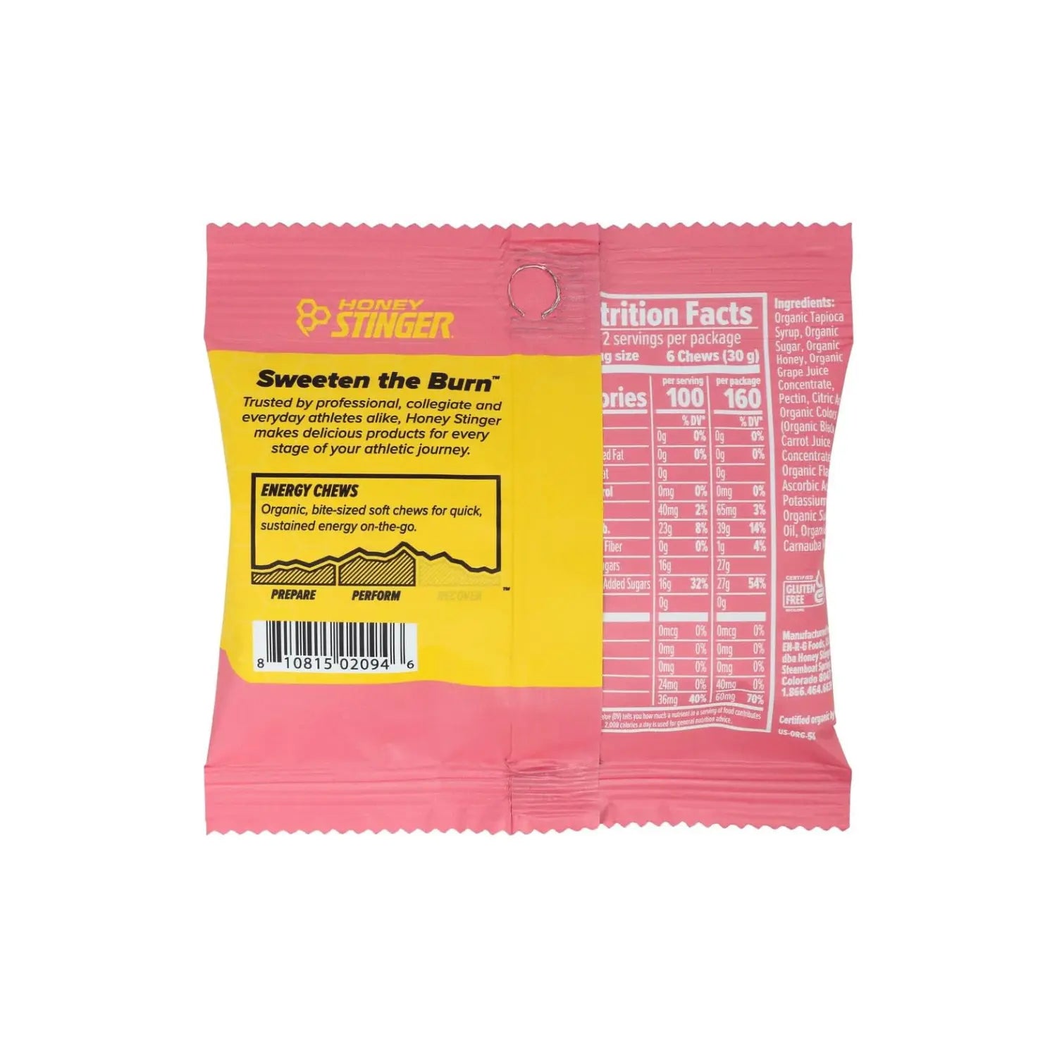 HS ORG ENERGY CHEWS 12/50g PINK LEMONADE