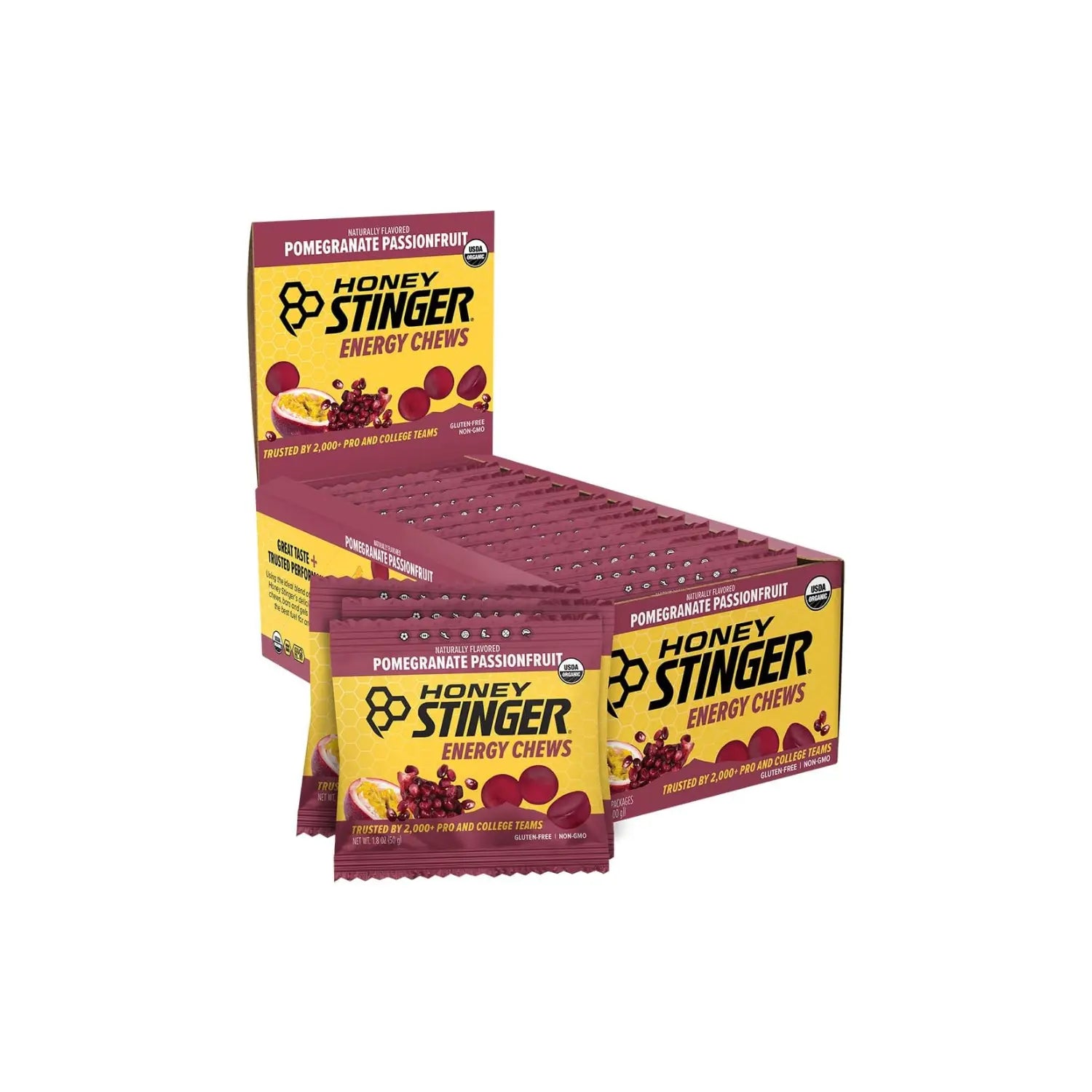 Honey Stinger Gomitas Energéticas 12 Pack Sfn granada maracuya / pomegranate passionfruit