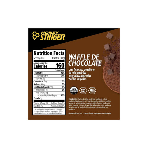 Honey Stinger Waffle Energy Organic C/12 Pzas 28.5gr Sfn Chocolate