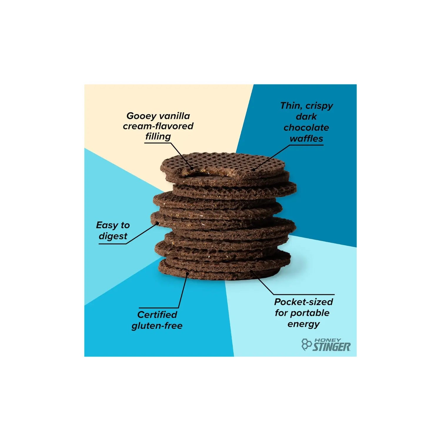 Honey Stinger Waffle Energy Organic C/12 Pzas 28.5gr Sfn cookies and cream
