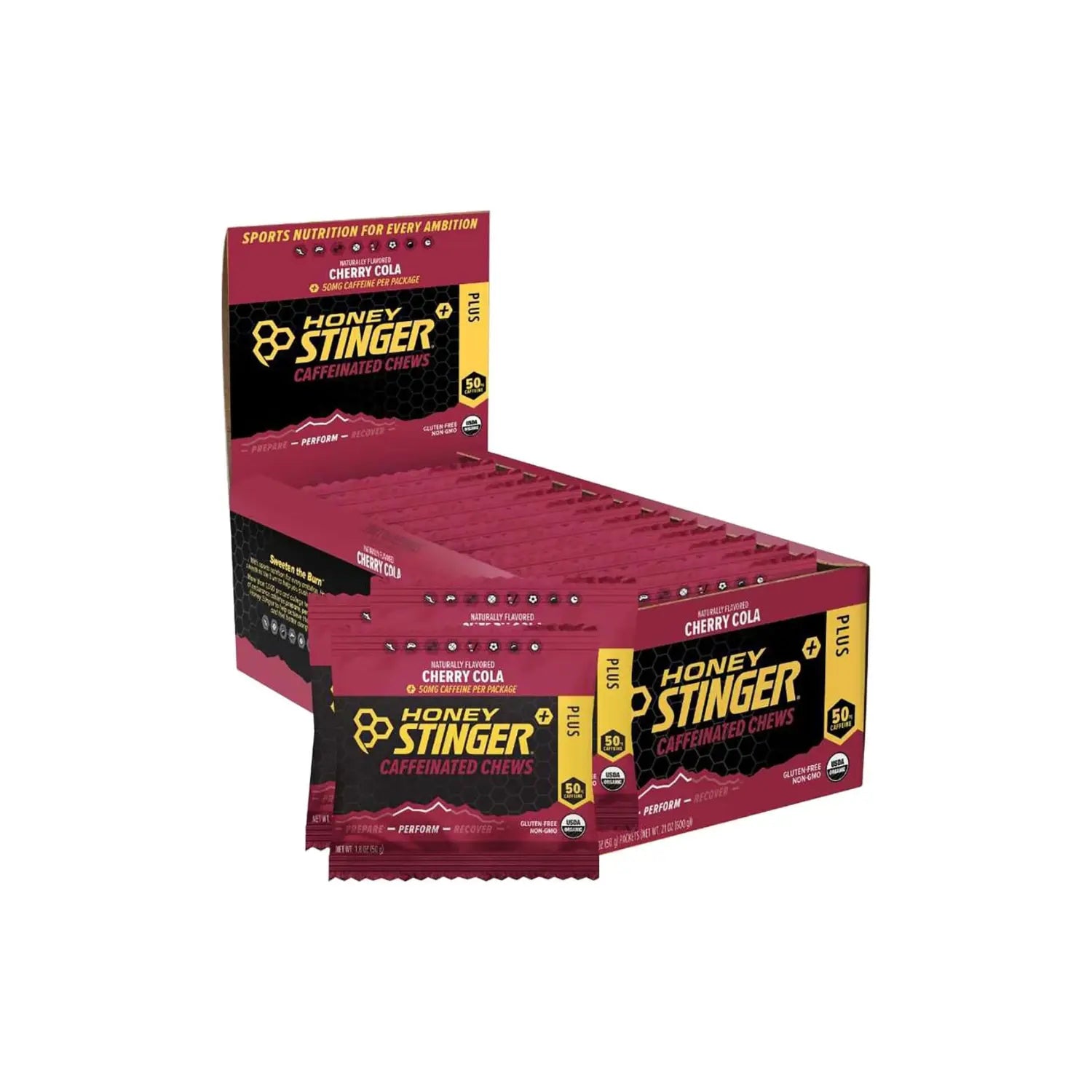 Honey Stinger gomitas energéticas, cafeina 50 mg 12 pzs sfn cherry cola