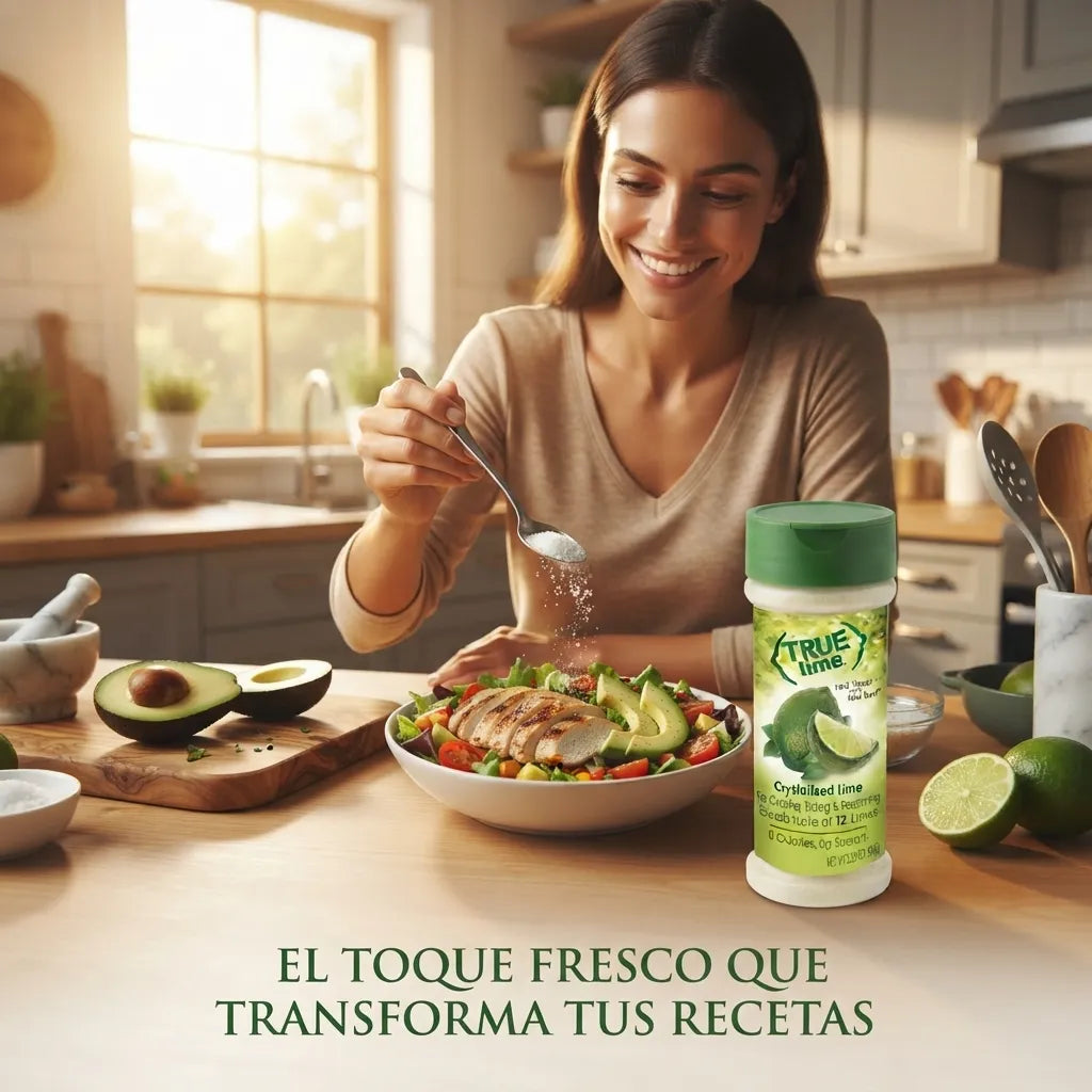 True Lime 2.29 oz - Sazonador de Lima Cristalizada True Citrus | Sabor Real de Fruta | Alternativa saludable sin sal para cocinar, hornear y condimentar | Fórmula limpia sin conservadores artificiales | Condimento cítrico en polvo