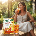 True Lemon Peach Iced Tea - Mezcla de Bebida en Polvo True Citrus | Hecho con Té Negro Real | Sabor Natural a Melocotón sin Edulcorantes Artificiales | Suplemento Alimenticio / Bebida Instantánea