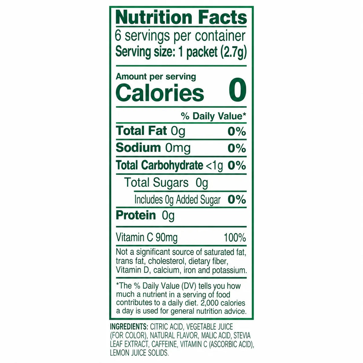 True Lemon Energy Arándano y Açaí 16.2 g | 6 Sobres | 120 mg de cafeína por porción | 90 mg de vitamina C | 0 calorías y 0 g de azúcar | Mezcla para bebida