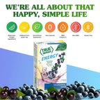 True Lemon Energy Arándano y Açaí 16.2 g | 6 Sobres | 120 mg de cafeína por porción | 90 mg de vitamina C | 0 calorías y 0 g de azúcar | Mezcla para bebida