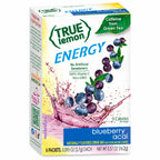 True Lemon Energy Arándano y Açaí 16.2 g | 6 Sobres | 120 mg de cafeína por porción | 90 mg de vitamina C | 0 calorías y 0 g de azúcar | Mezcla para bebida