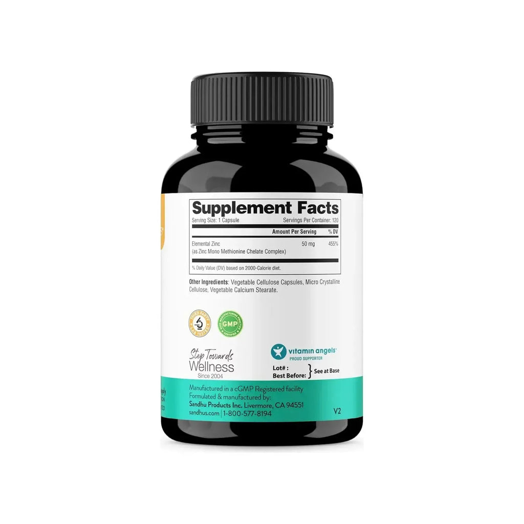 Sandhus Zinc Quelato De Monometionina 50 Mg 120 Capsulas