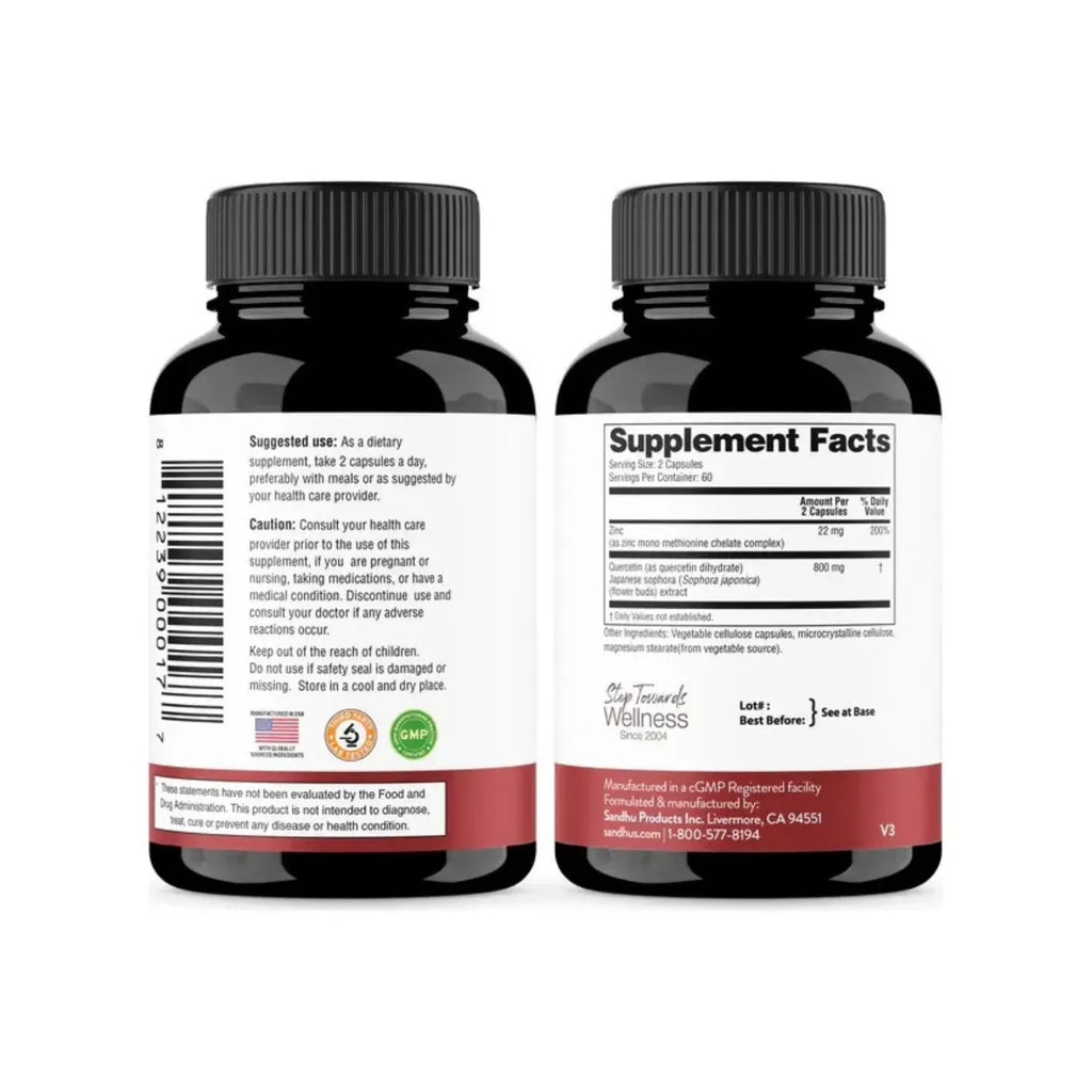 Sandhus Zinc Quercetin, Zinc Quercetina 120 Capsulas