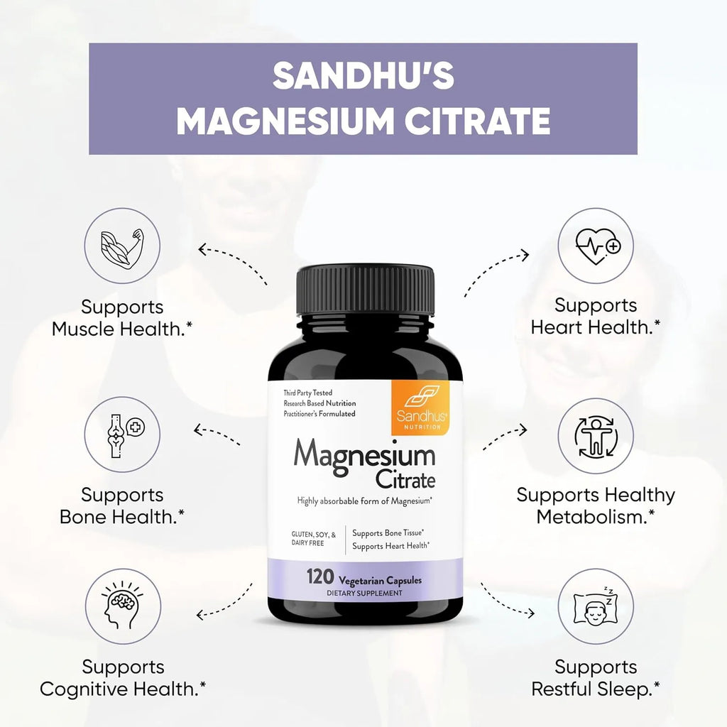 Sandhus Citrato De Magnesio 120 Capsulas