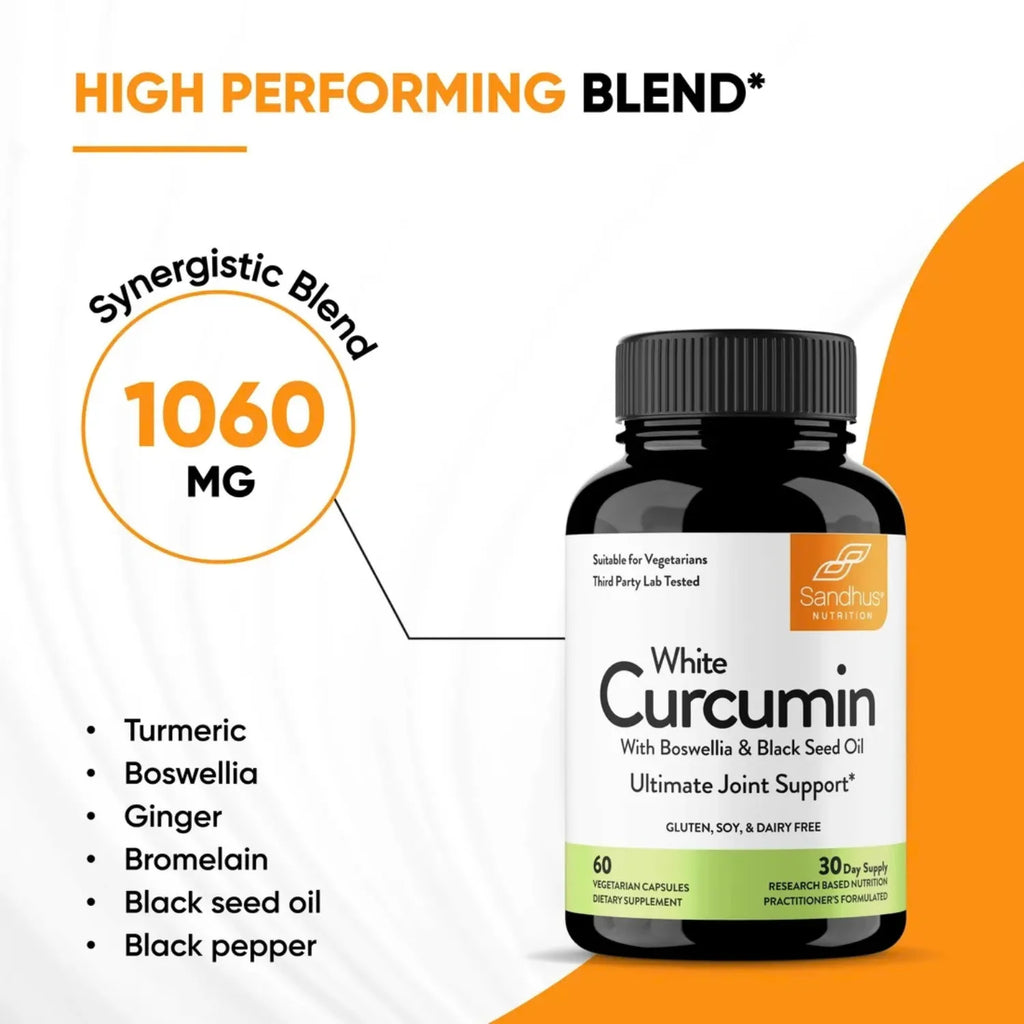 Sandhus Curcumina Blanca Con Boswellia Y Aceite De Semillla Negra 60 Capsulas