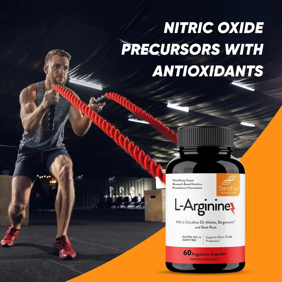 Sandhus L-Arginine Suplemento Energético Con 60 Capsulas