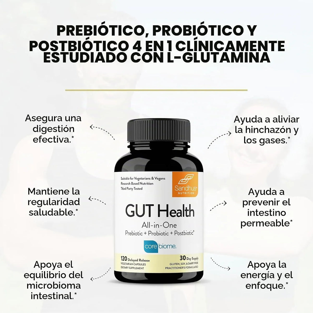 Sandhus Gut Health Salud Intestinal Con 120 Capsulas