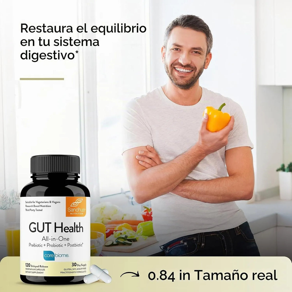 Sandhus Gut Health Salud Intestinal Con 120 Capsulas