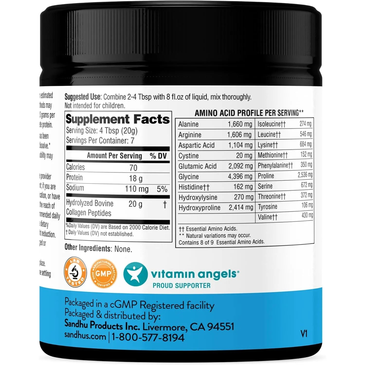 Sandhus Collagen Peptides, Péptidos De Colágeno 140g Sfn