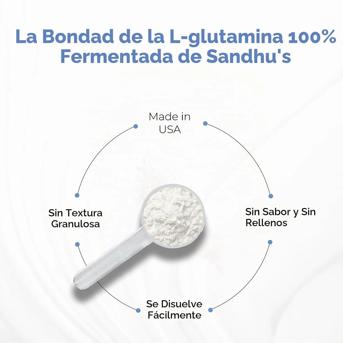 Sandhus Fermented L-Glutamine Sin Sabor 500g 100 Servicios