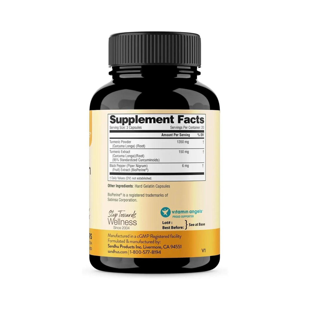 Sandhus Turmeric Curcumin Con Bioperina 1500mg 60 Capsulas