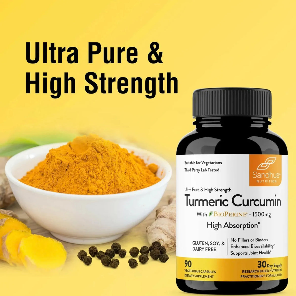 Sandhus Turmeric Curcumin Cúrcuma 90 Capsulas 1500mg