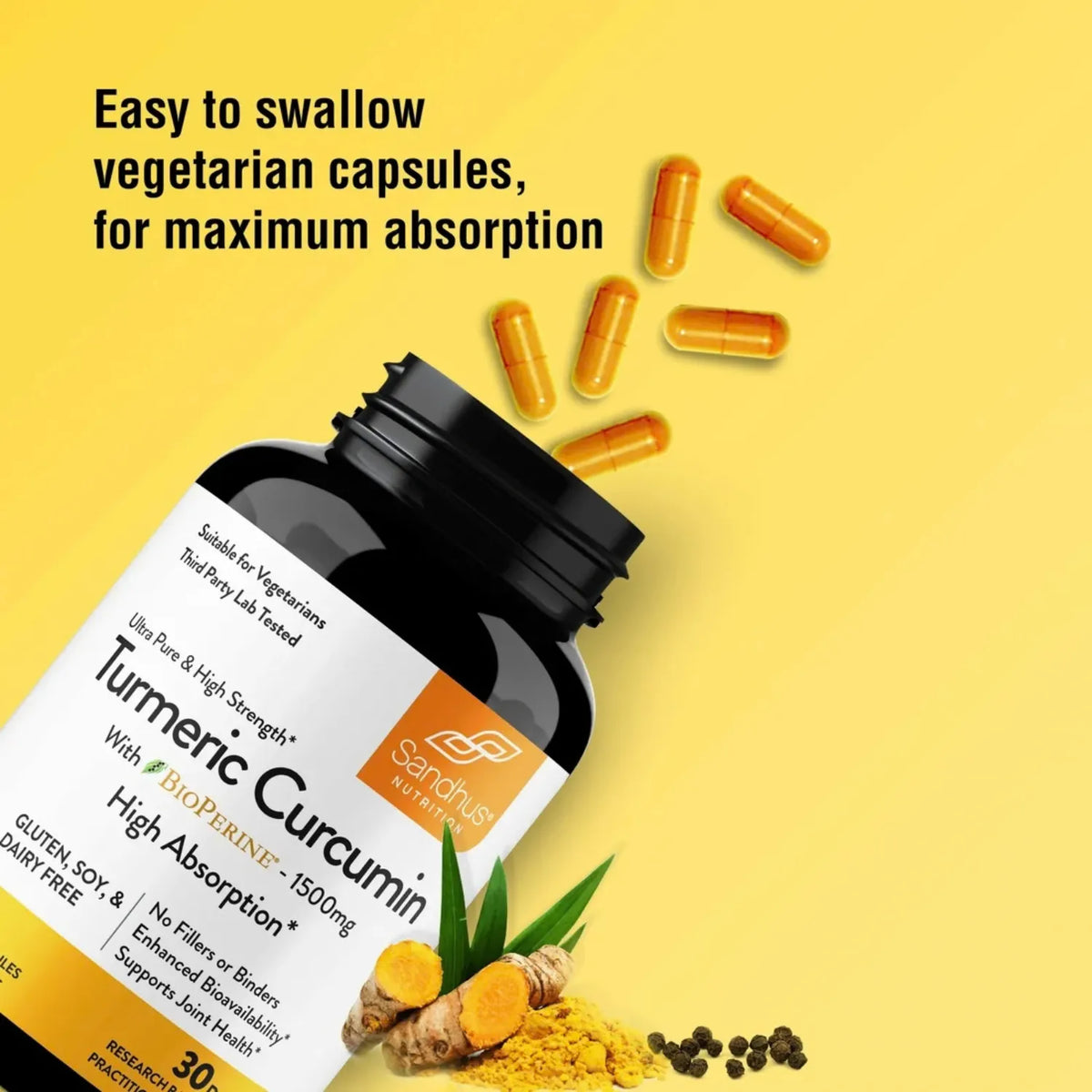 Sandhus Turmeric Curcumin Cúrcuma 90 Capsulas 1500mg