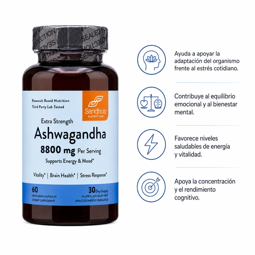 Sandhus Ashwagandha 8800mg Salud Cerebral 60 Caps Sfn