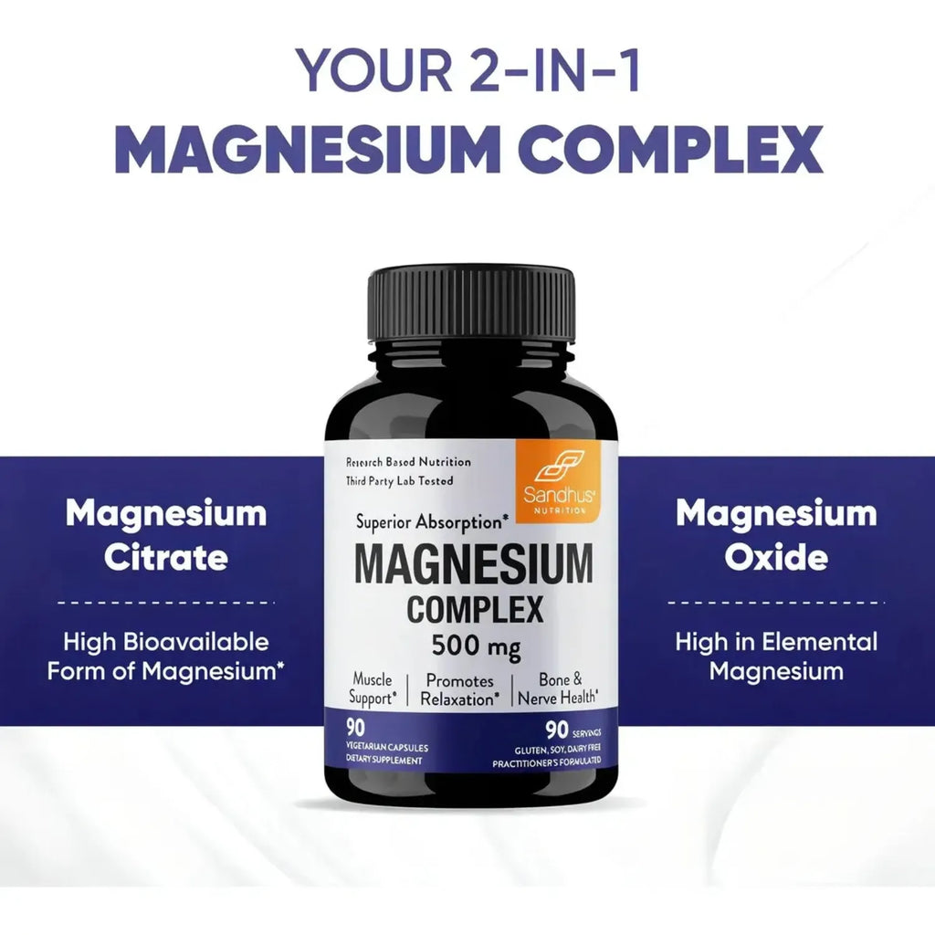 Sandhus Complejo De Magnesio Magnesium Complex 120 Cápsulas Sin Sabor 120