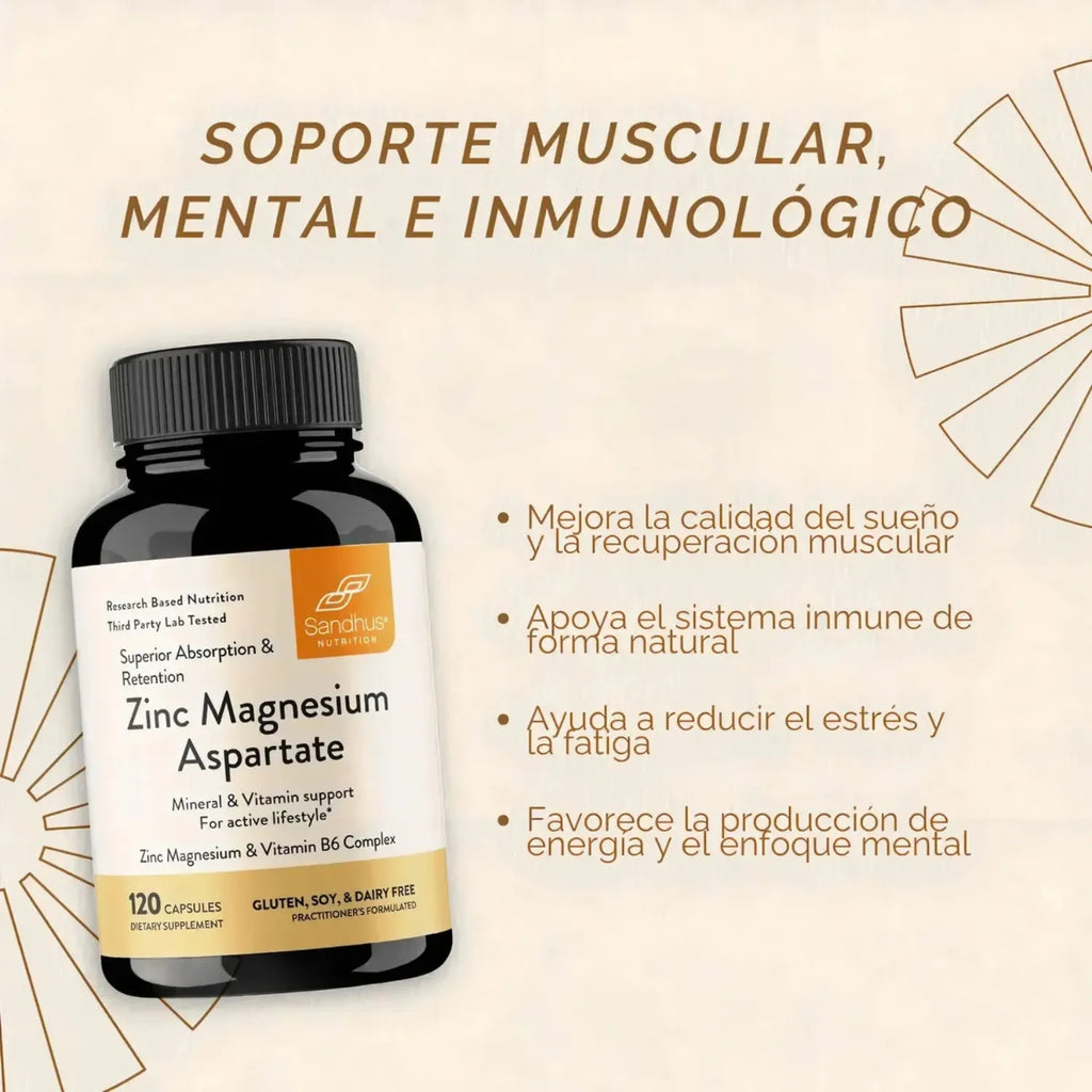 Sandhus Zinc Magnesium & Vitamina B6 Complex Con 120 Capsulas