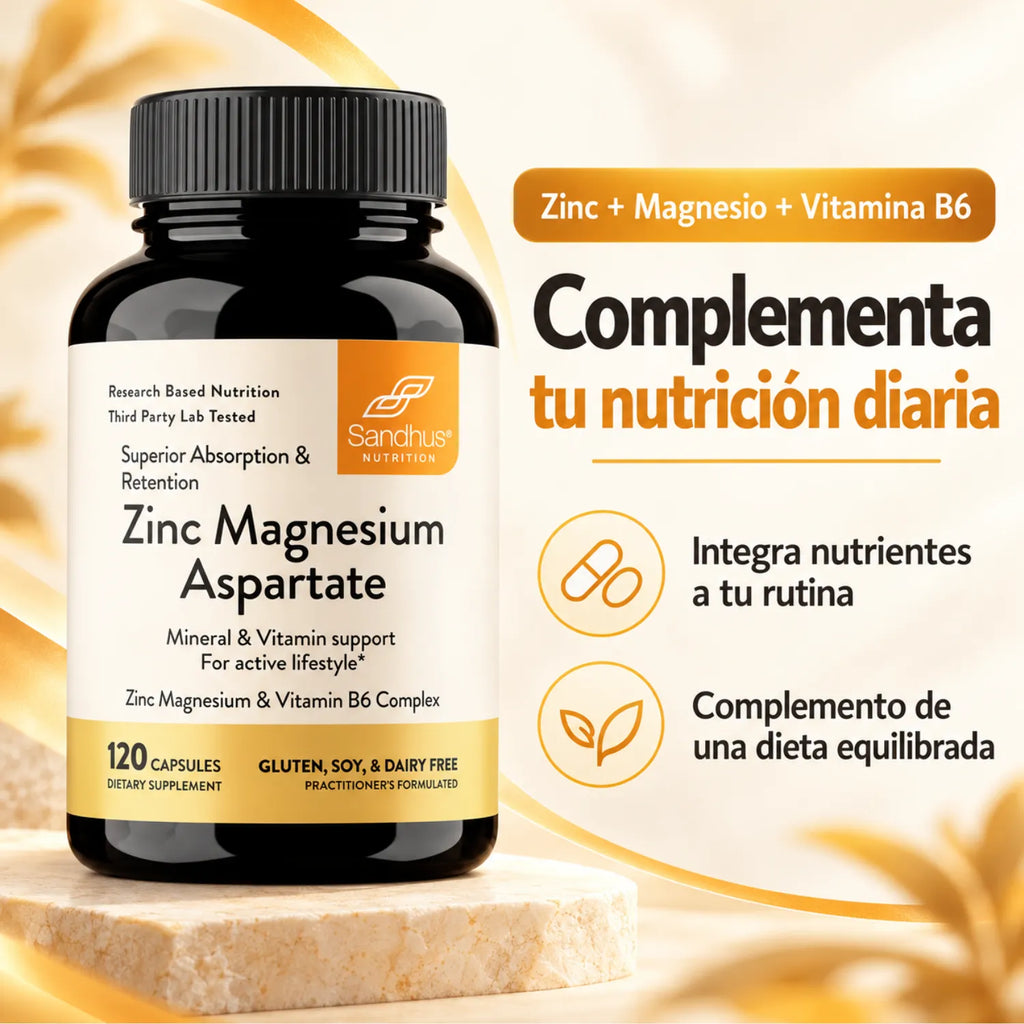 Sandhus Zinc Magnesium & Vitamina B6 Complex Con 120 Capsulas