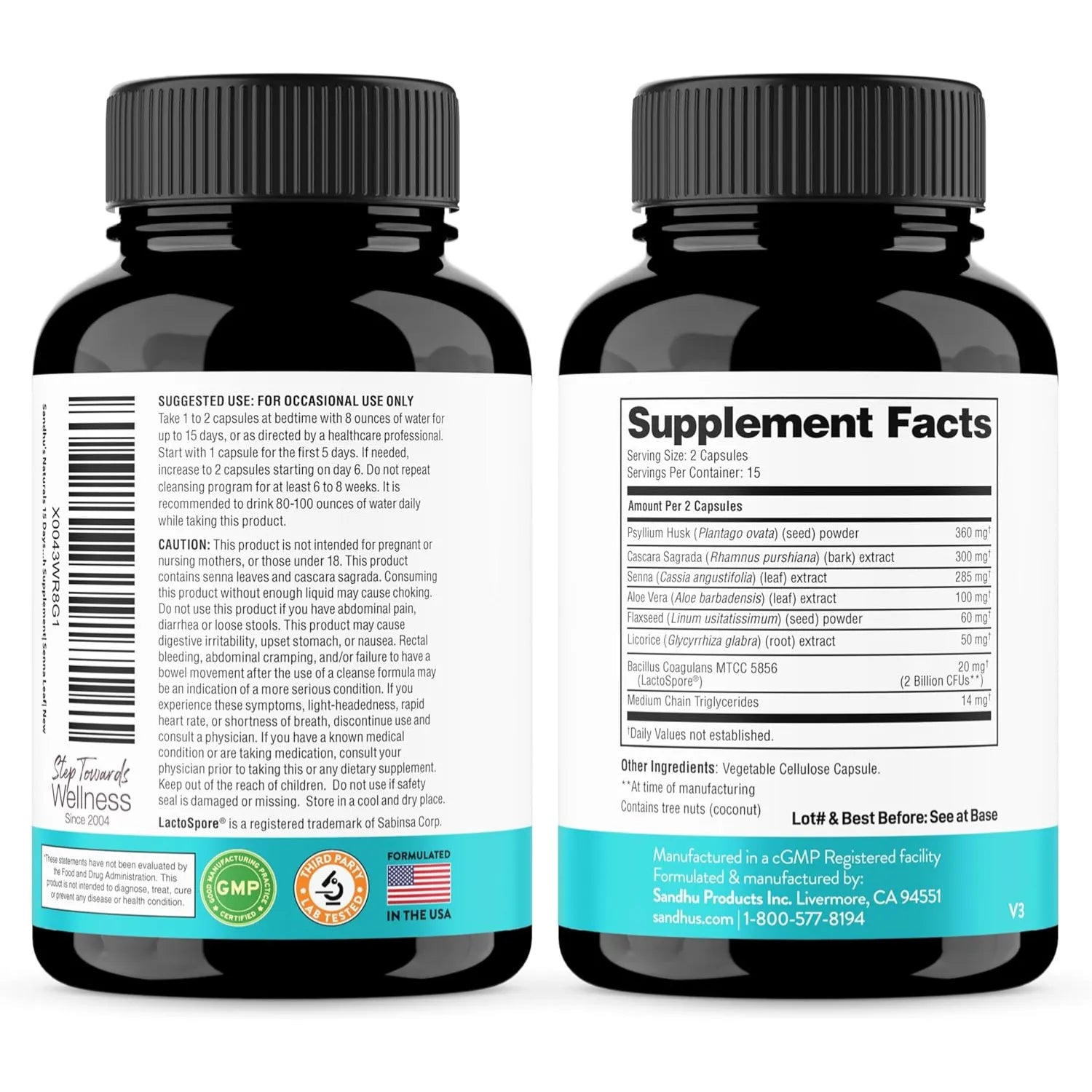 Sandhus 15 Day Cleanse Ayuda A Limpiar El Colon 30caps Sfn