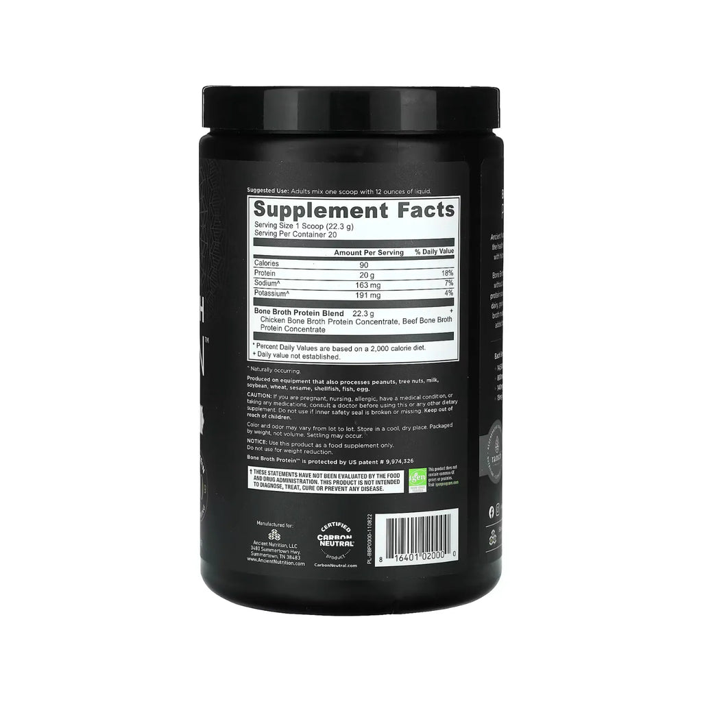 Ancient Nutrition, Bone Broth Protein, Proteína de caldo de huesos pura, 446 g (15,7 oz)