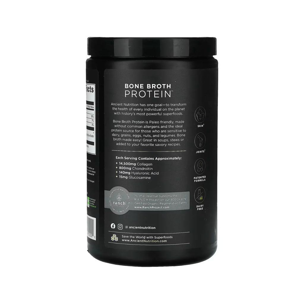 Ancient Nutrition, Bone Broth Protein, Proteína de caldo de huesos pura, 446 g (15,7 oz)