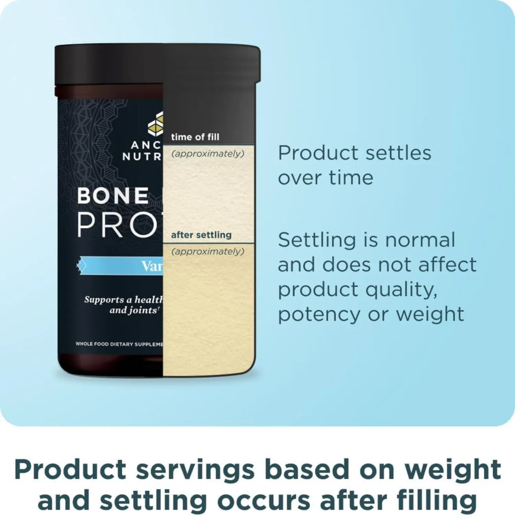 Ancient Nutrition, Bone Broth Protein, Proteína de caldo de huesos, Vainilla, 492 g (1,1 lb)