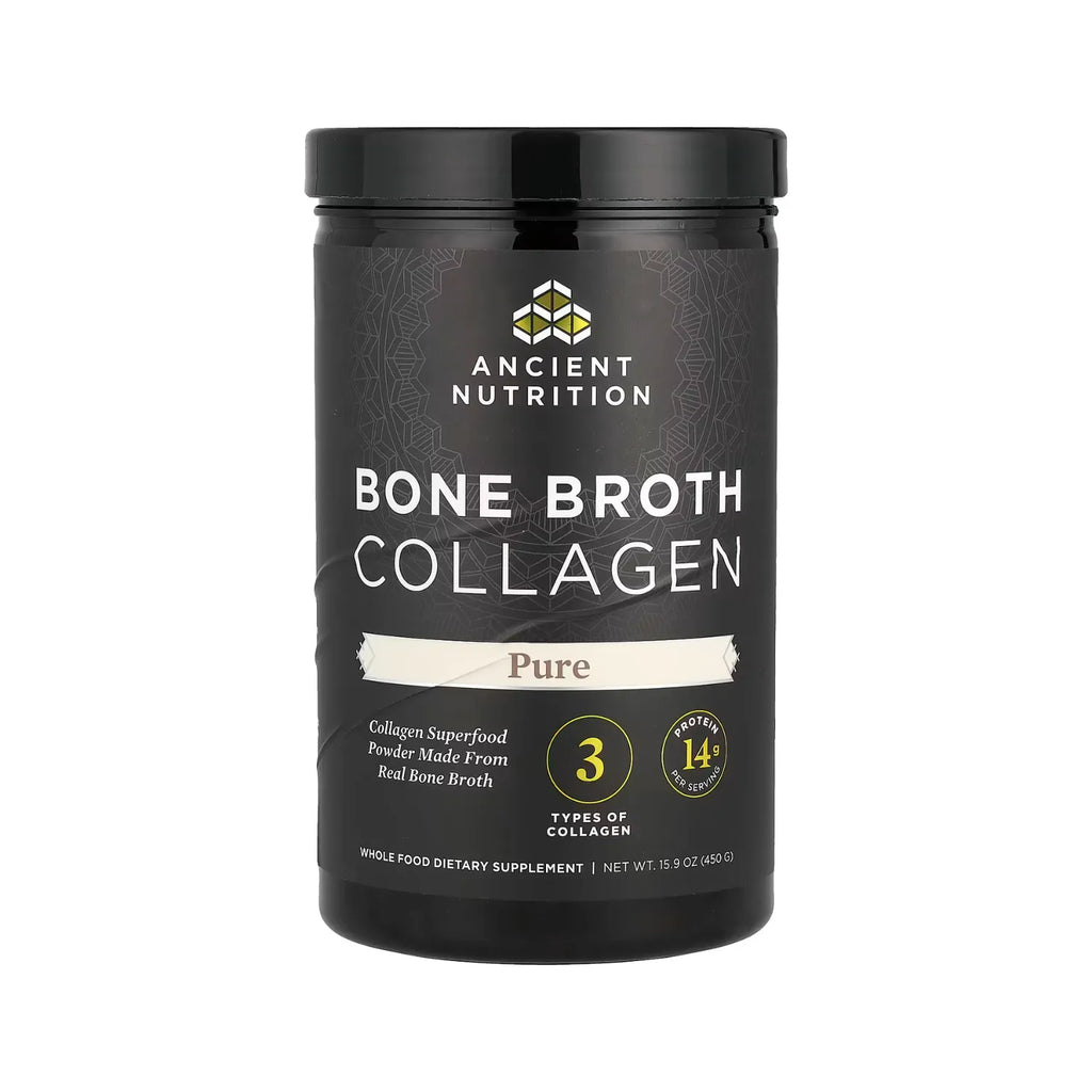 Ancient Nutrition, Bone Broth Collagen, Colágeno de caldo de huesos, Puro, 450 g (15,9 oz)