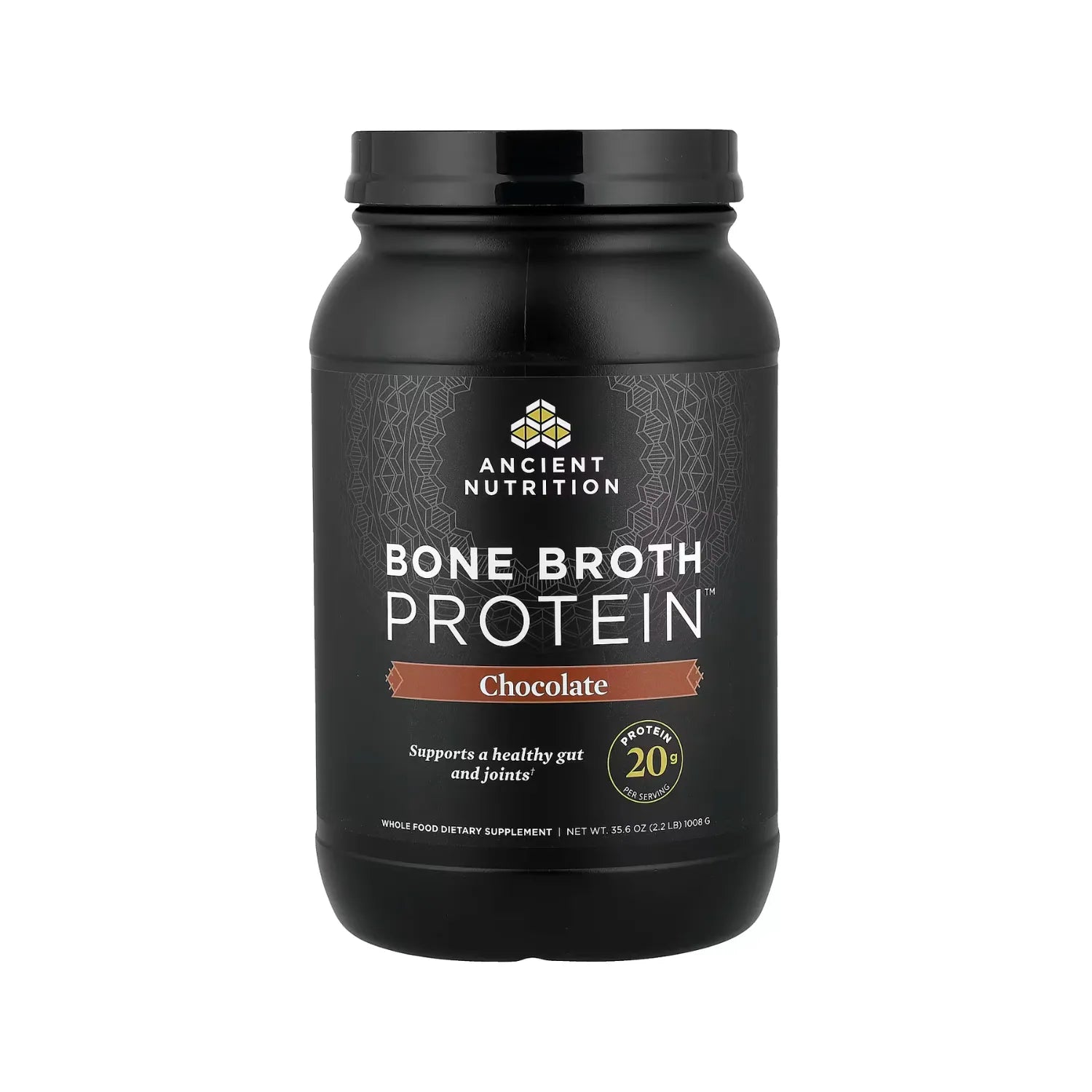 Ancient Nutrition, Bone Broth Protein, Proteína de caldo de huesos, Chocolate, 1008 g (2,2 lb)