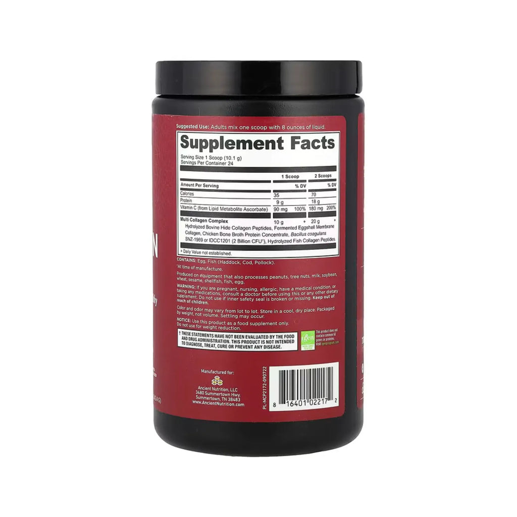 Ancient Nutrition, Proteína con múltiples tipos de colágeno, 242,4 g (8,6 oz)