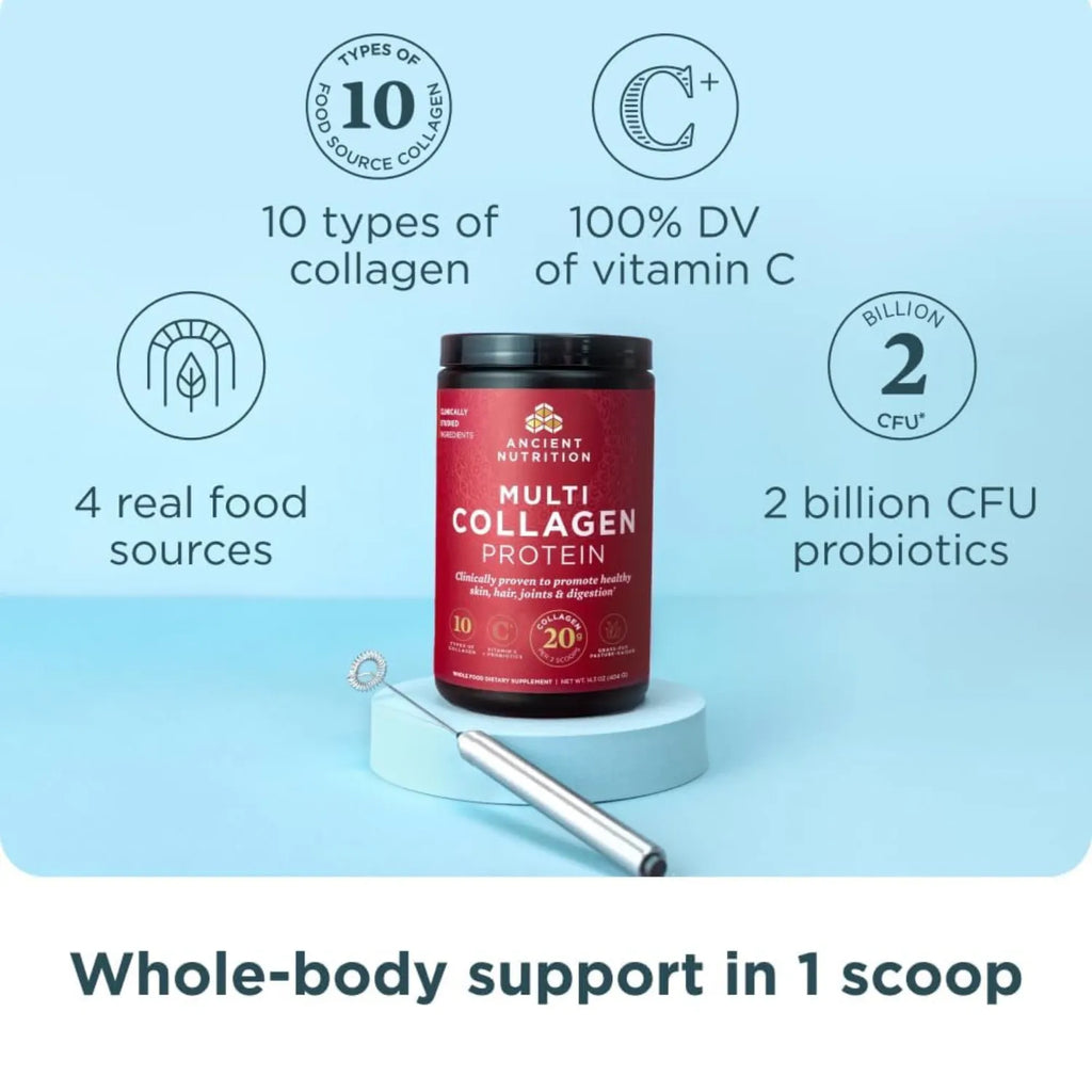 Ancient Nutrition, Proteína con múltiples tipos de colágeno, 242,4 g (8,6 oz)