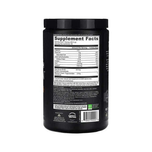 Ancient Nutrition, Proteína de caldo de huesos, Caramelo salado, 506 g (1,12 lb)