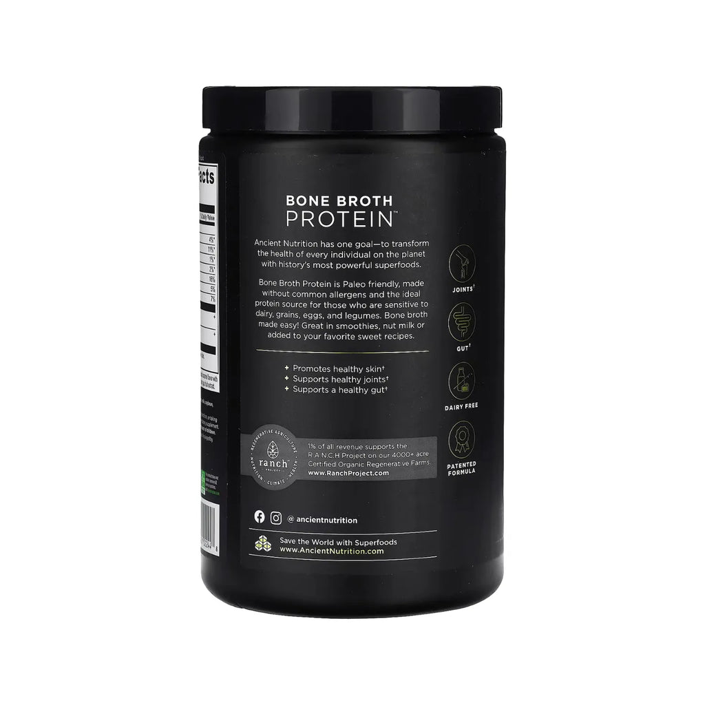 Ancient Nutrition, Proteína de caldo de huesos, Caramelo salado, 506 g (1,12 lb)