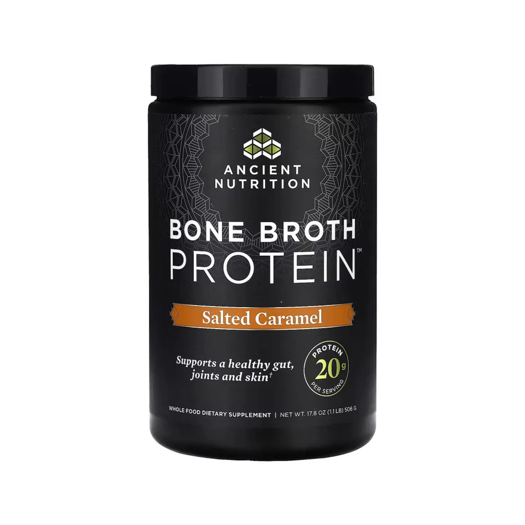 Ancient Nutrition, Proteína de caldo de huesos, Caramelo salado, 506 g (1,12 lb)