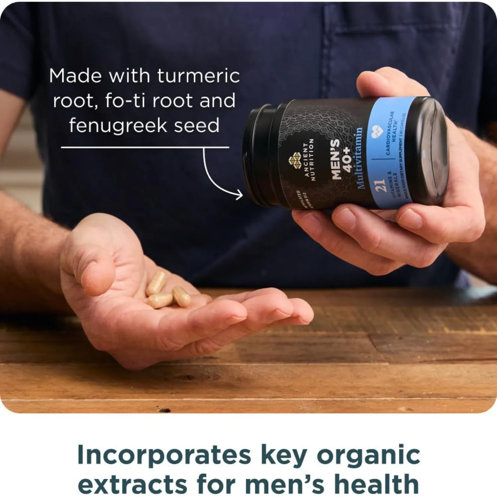 Ancient Nutrition, Suplemento multivitamínico para hombres de 40 años en adelante, 90 cápsulas