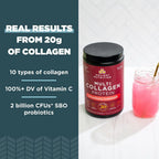 Ancient Nutrition, Proteína con múltiples tipos de colágeno, Limonada de fresa, 273,6 g (9,65 oz)
