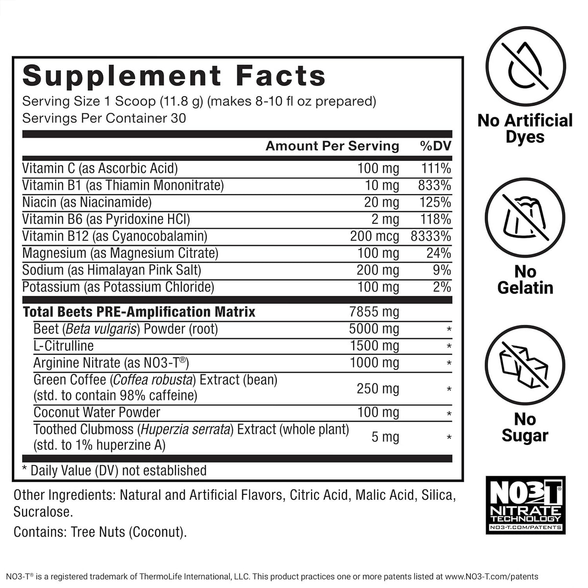 Force Factor Total Beets Pre-entreno Sabor Sandía 30 Porciones