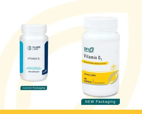 Klaire Labs Vitamin D3 | 5000 IU | 100 cápsulas | Suplemento alimenticio