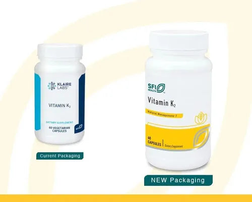 Klaire Labs Vitamin K2 | 60 cápsulas | Menaquinona-7 MK-7 | Suplemento alimenticio