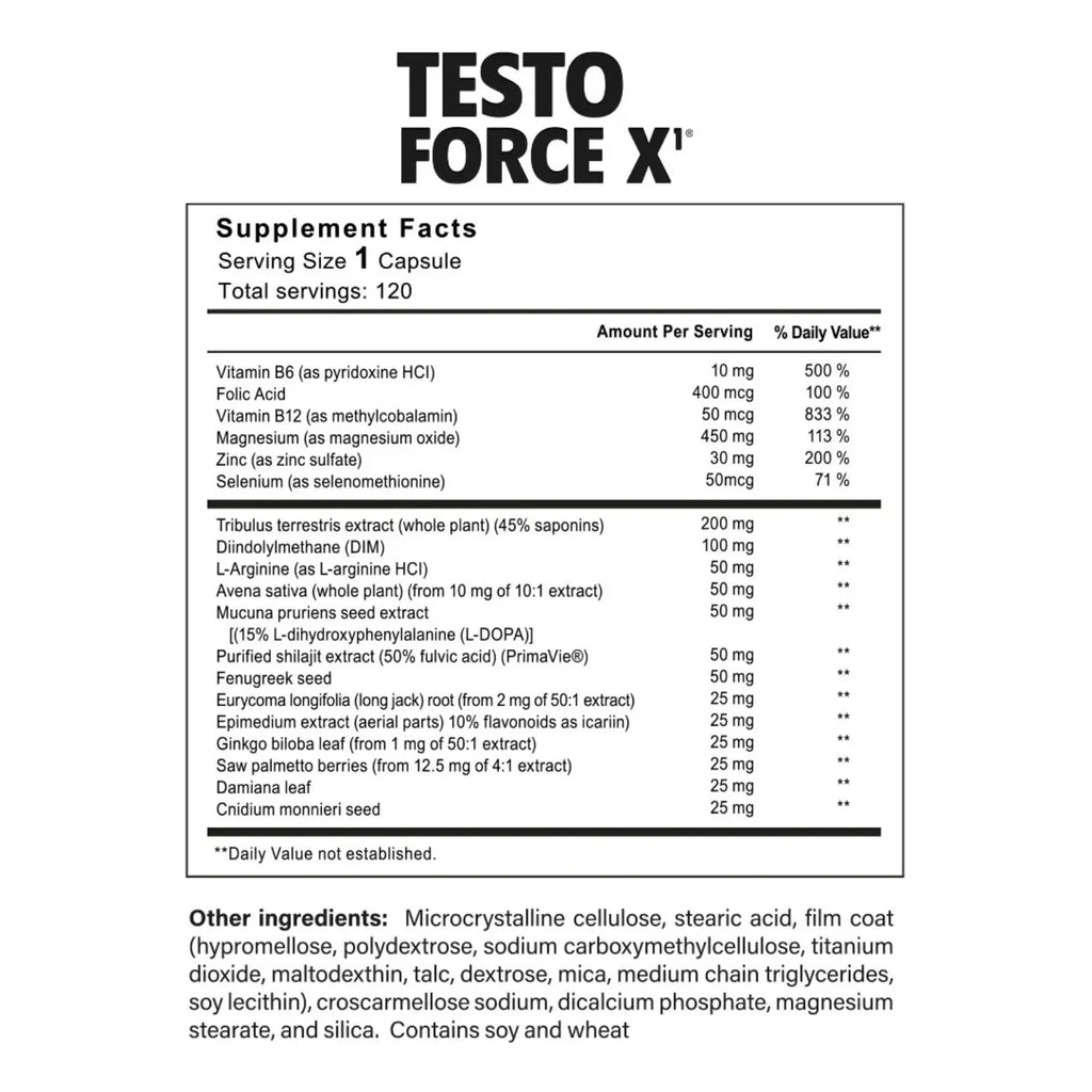 Testo Force X Testosterone 120 Caps 700mg Booster Sfn