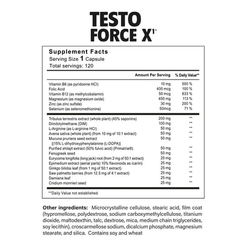 Blinlab Testo Force X Testosterone 120 Capsulas de 700mg