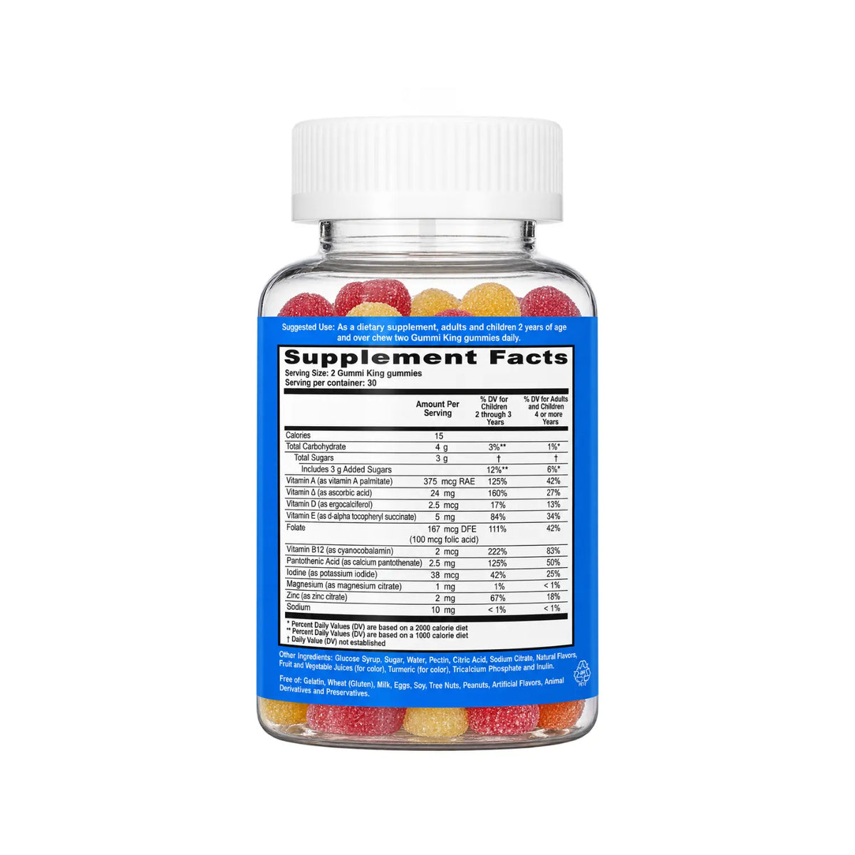 GummiKing Multivitamínico + Mineral para Niños 60 Gomitas | Apoyo nutricional para el desarrollo diario | Con 10 vitaminas y minerales esenciales | Sabores naturales de frutas | Sin gelatina ni gluten | Suplemento alimenticio