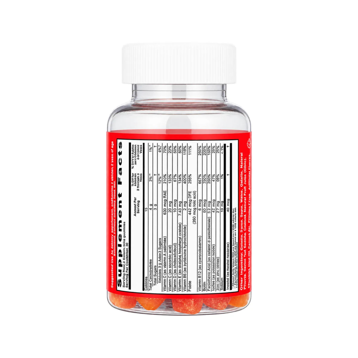 GummiKing Multivitamínico Sin Azúcar para Niños 60 Gomitas | Apoyo nutricional diario | Con vitaminas A, C, D, E y complejo B | Sin azúcar, gelatina ni gluten | Sabores naturales de frutas | Suplemento alimenticio